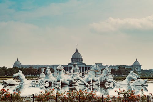 The Apollo Fountain Plaza with the Chimei Museum in the Background