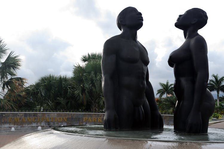 Statues At The Emancipation Park In Jamaica