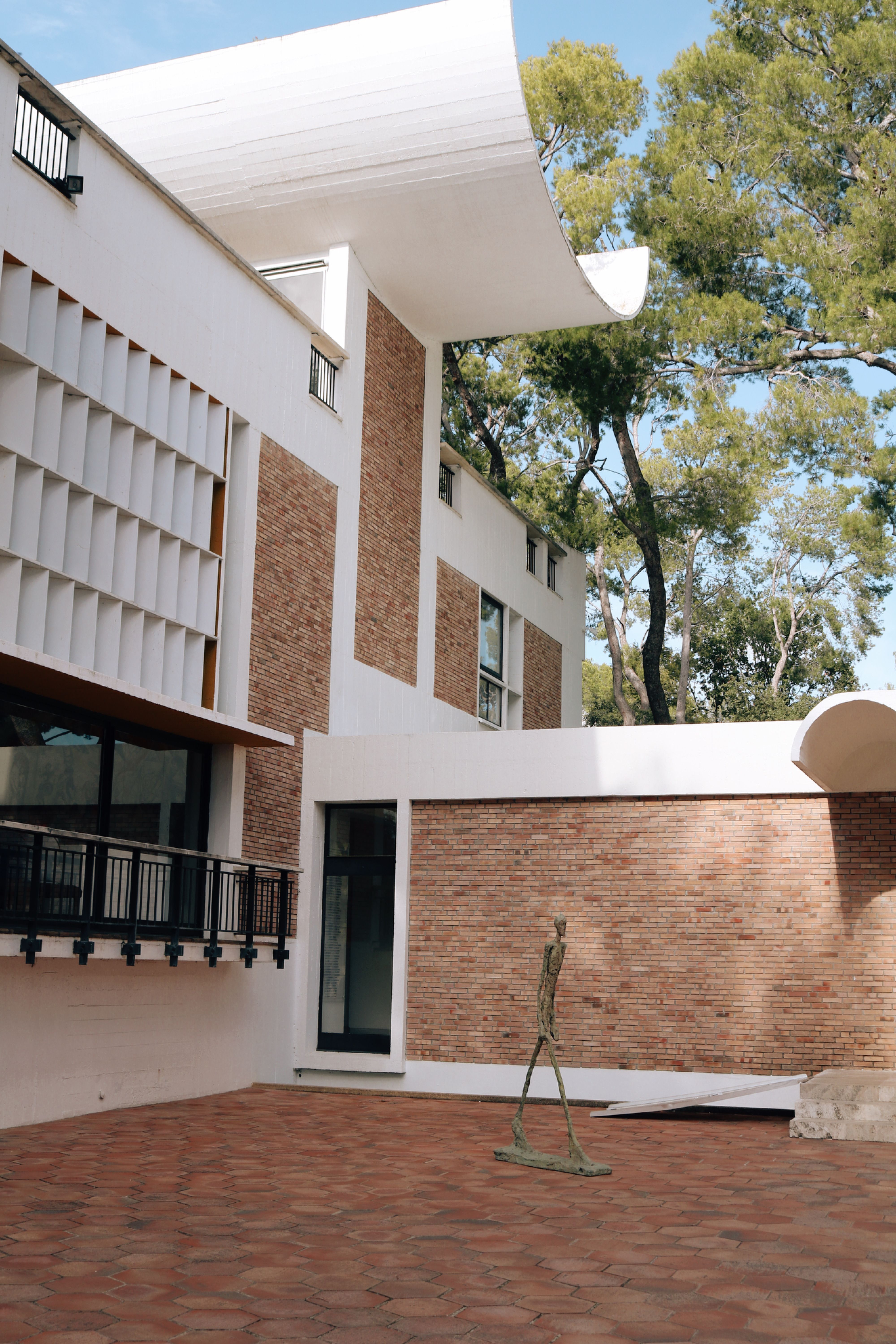 Contemporary building exterior with unique facade design in Saint-Paul-de-Vence, France.