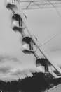 Grayscale Photo of a Ferris Wheel