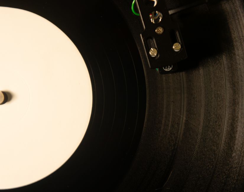 close up vinyl record