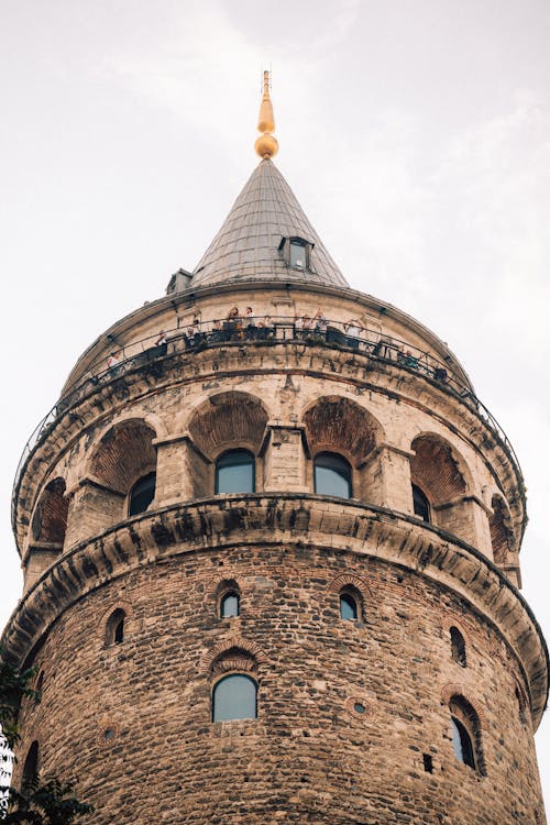 dikey atış, galata kulesi, görülecek yer içeren Ücretsiz stok fotoğraf