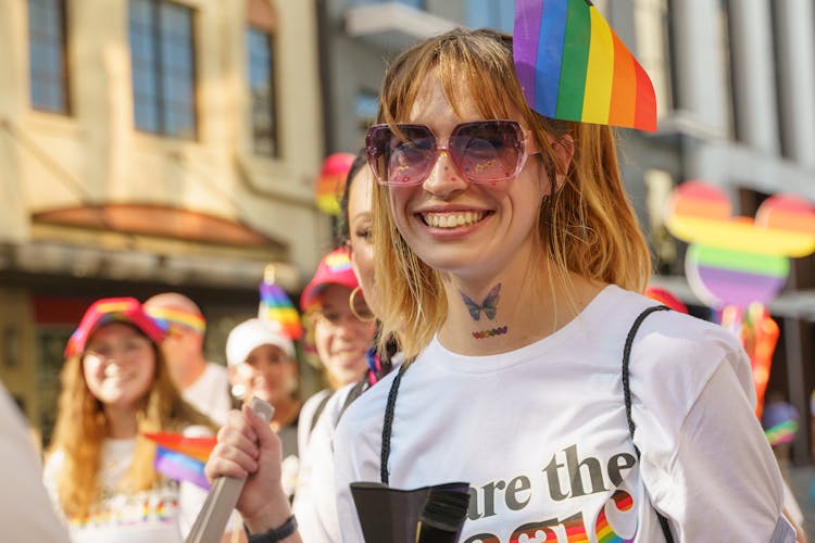 Smiling Woman On Parade