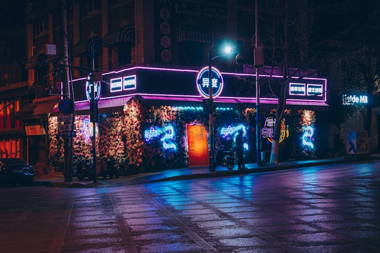 Decorated Building On Street Corner 