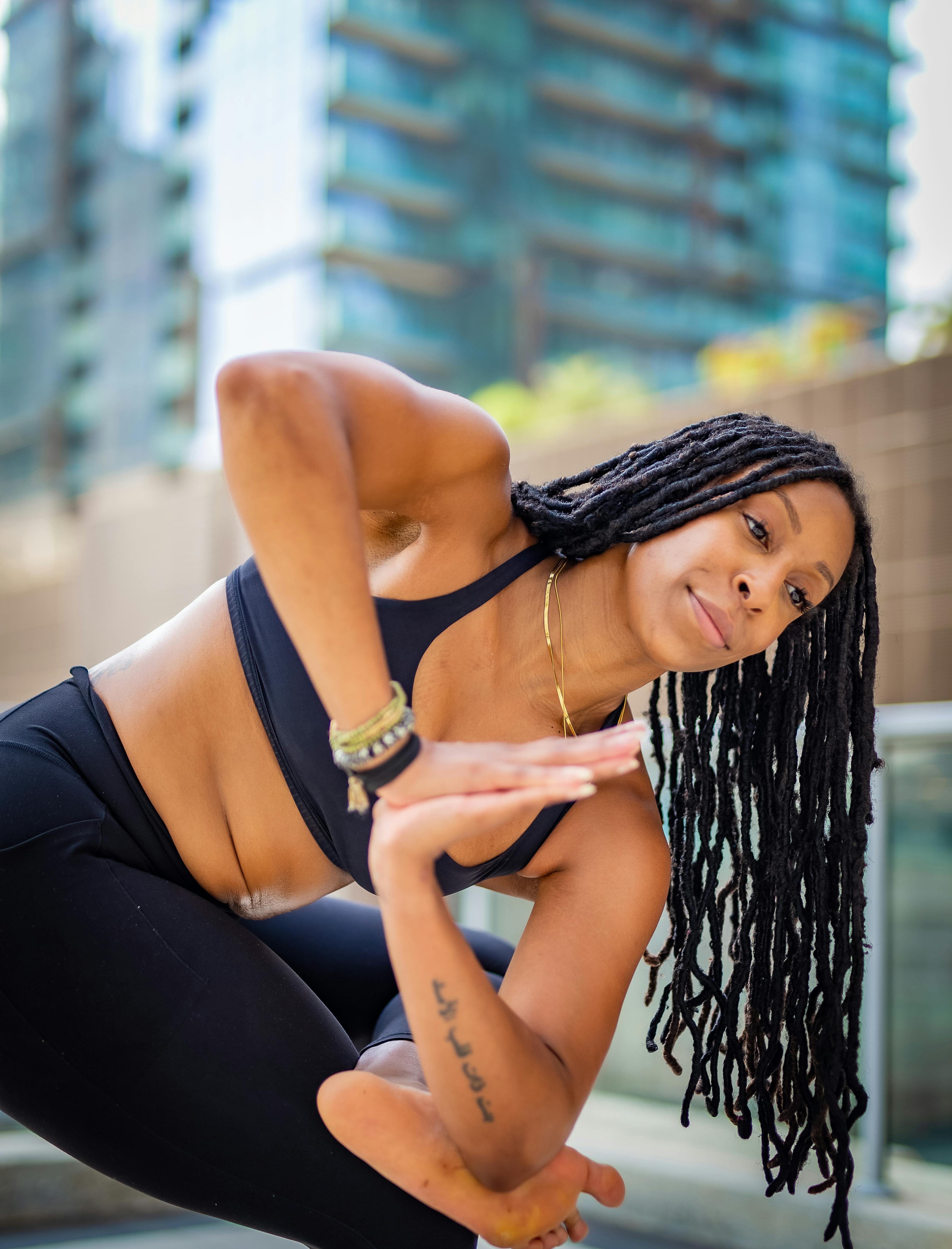 woman practising yoga