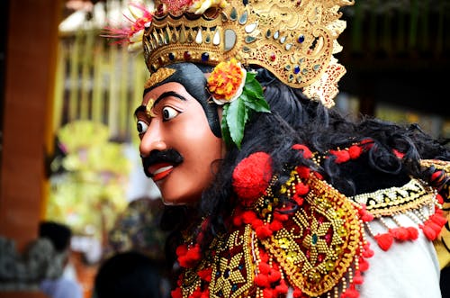 Colourful balinese traditional mask dancer