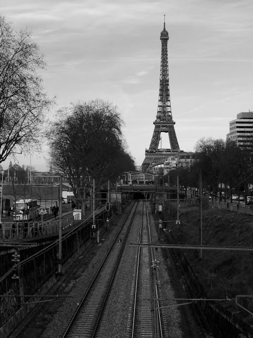 Ingyenes stockfotó Eiffel-torony, fekete-fehér, Franciaország témában