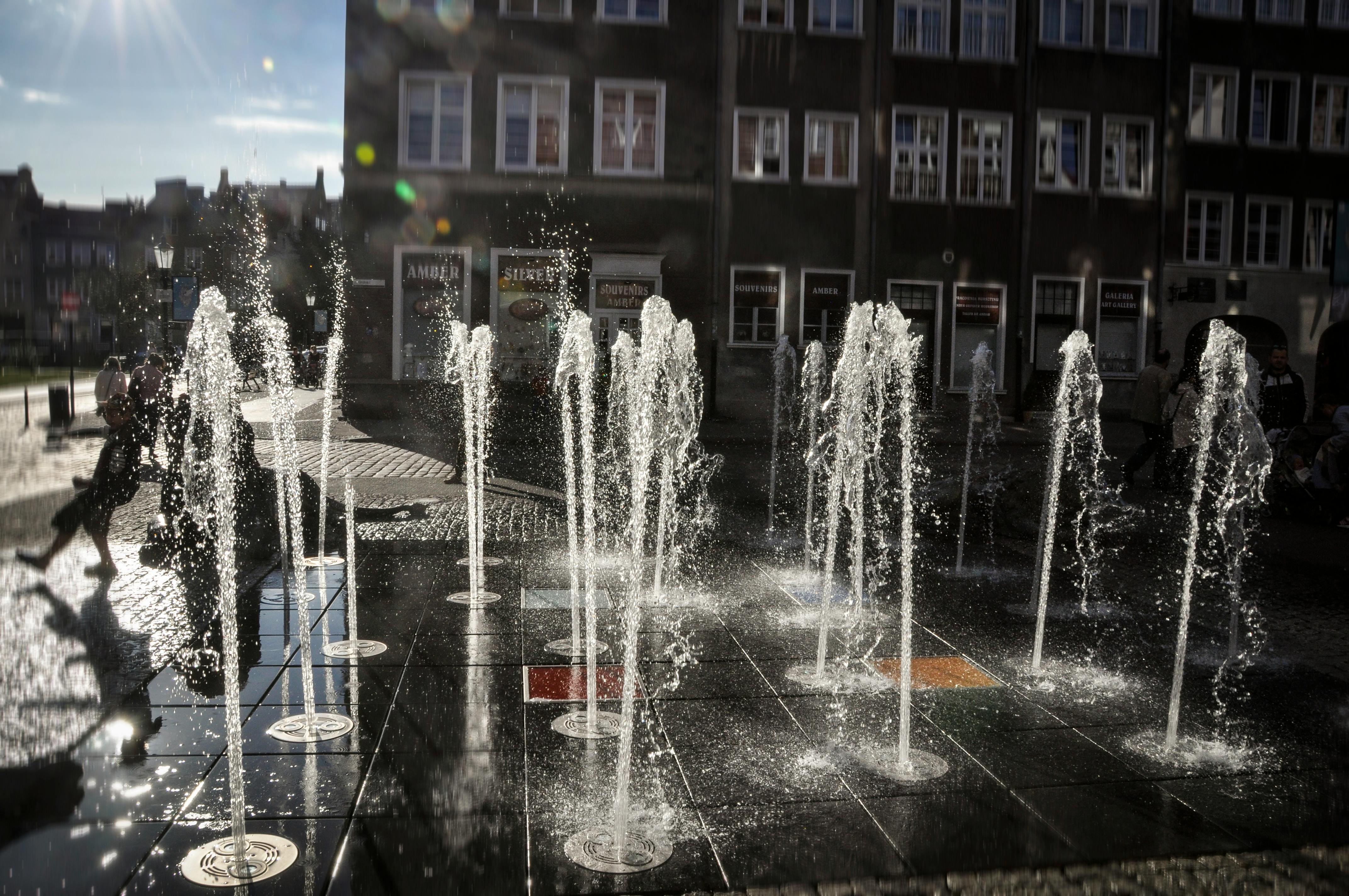 Free stock photo of city center, fountain, street