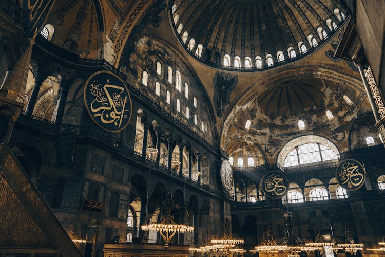 The Interior Of The Hagia Sophia Grand Mosque