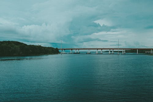 A Bridge Near the Sea Under the Cloudy Sky