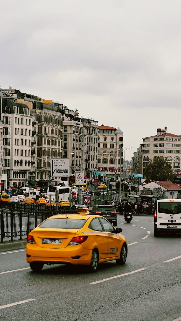 Yellow Taxi On The Road