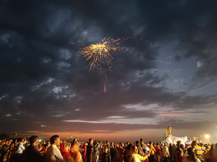 People Watching Fireworks