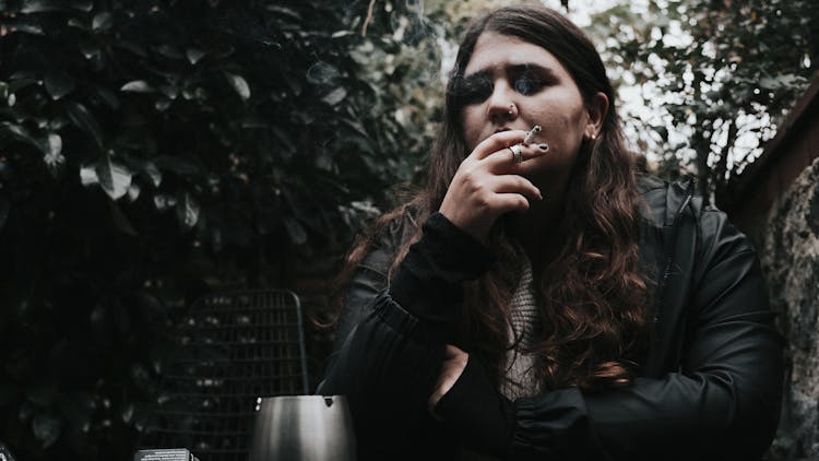 Woman Smoking Cigarette