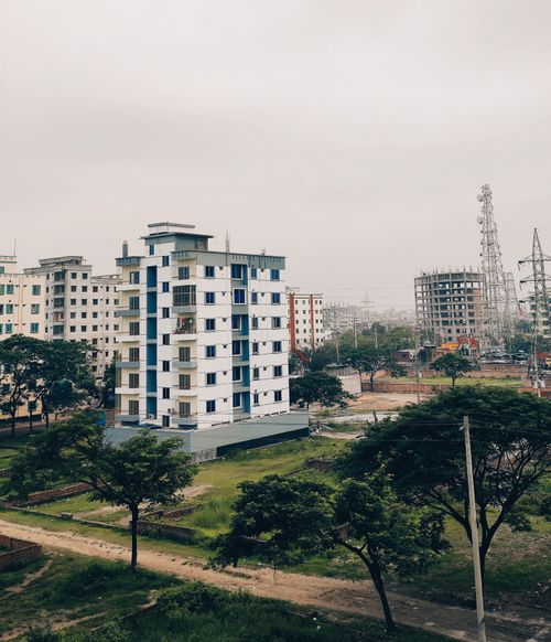 Free Aerial view of modern buildings in Bashundhara Riverview, Dhaka, Bangladesh, showcasing urban development. Stock Photo