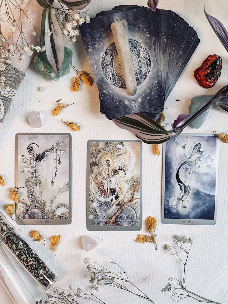 Tarot Cards On White Table