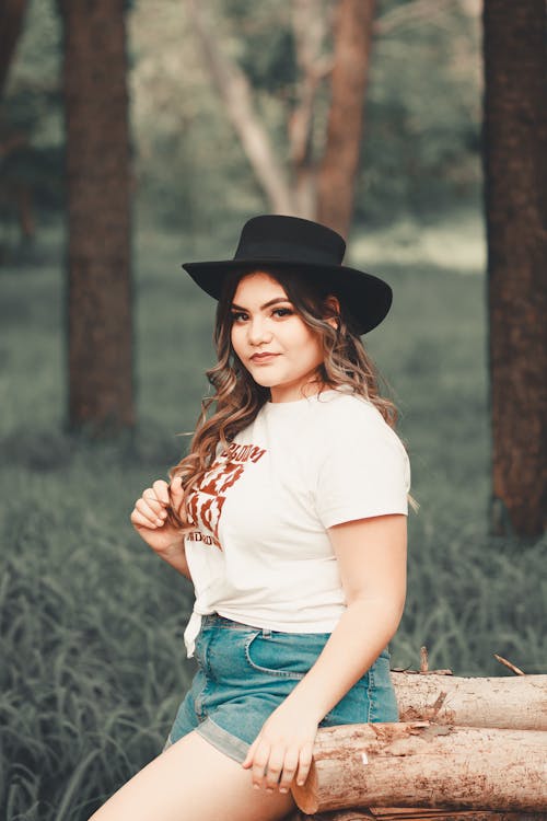 Woman Posing Outdoors 