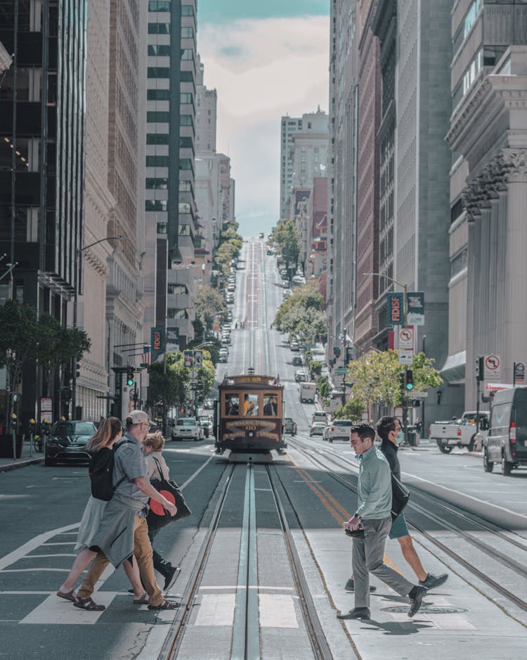 Cable Car In City