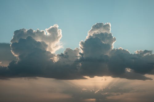 Imagine de stoc gratuită din cer cu nori, înapoi aprins, lumina soarelui
