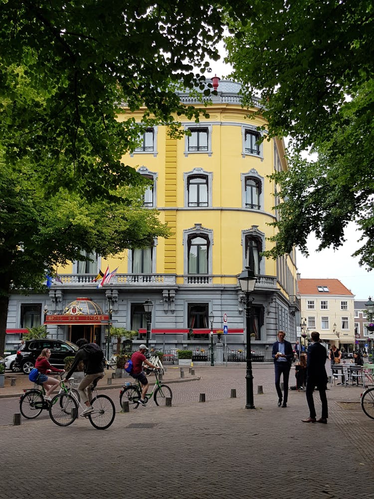 People Walking On Square In Old City