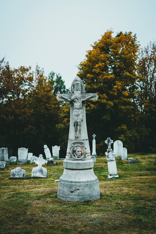 Free Old Cemetery in Autumn  Stock Photo