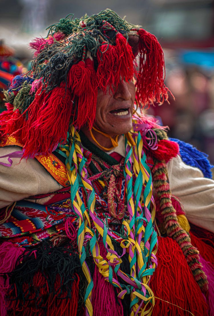 Person In Peruvian Traditional Costume