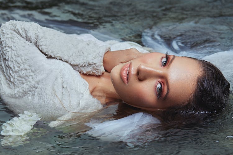 Woman Immersed In Water 