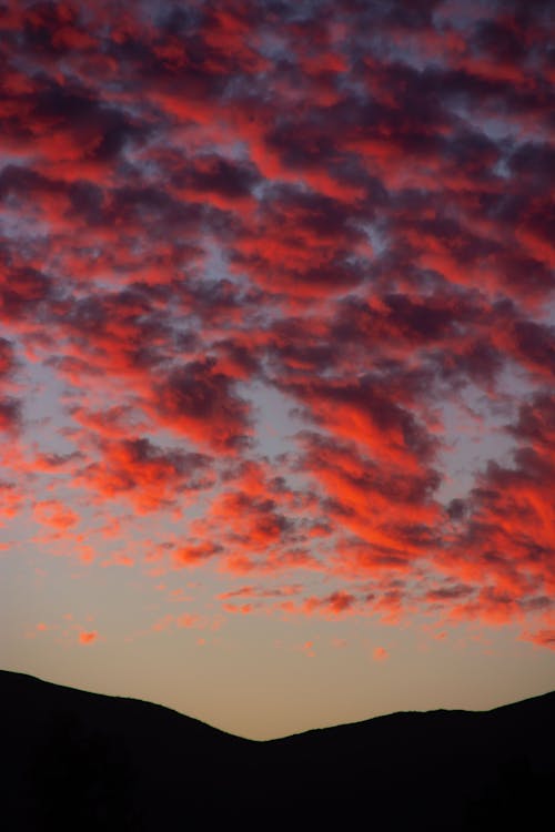 Cloudy Sky over a Mountain at Sunset