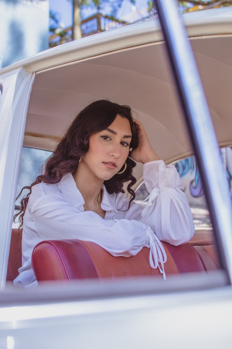 Woman Posing In Car