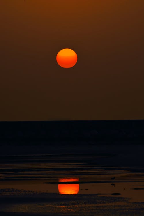 Základová fotografie zdarma na téma moře, oceán, oranžová obloha