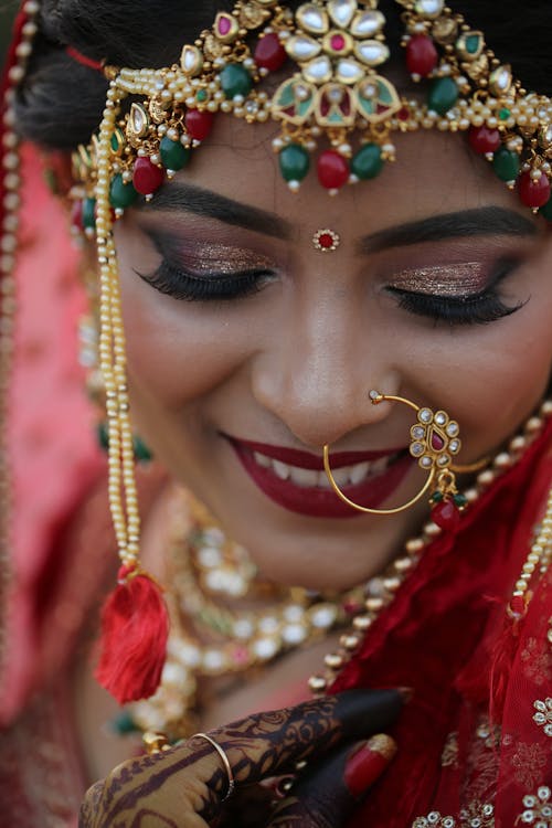 Bride Wearing Traditional Jewelry