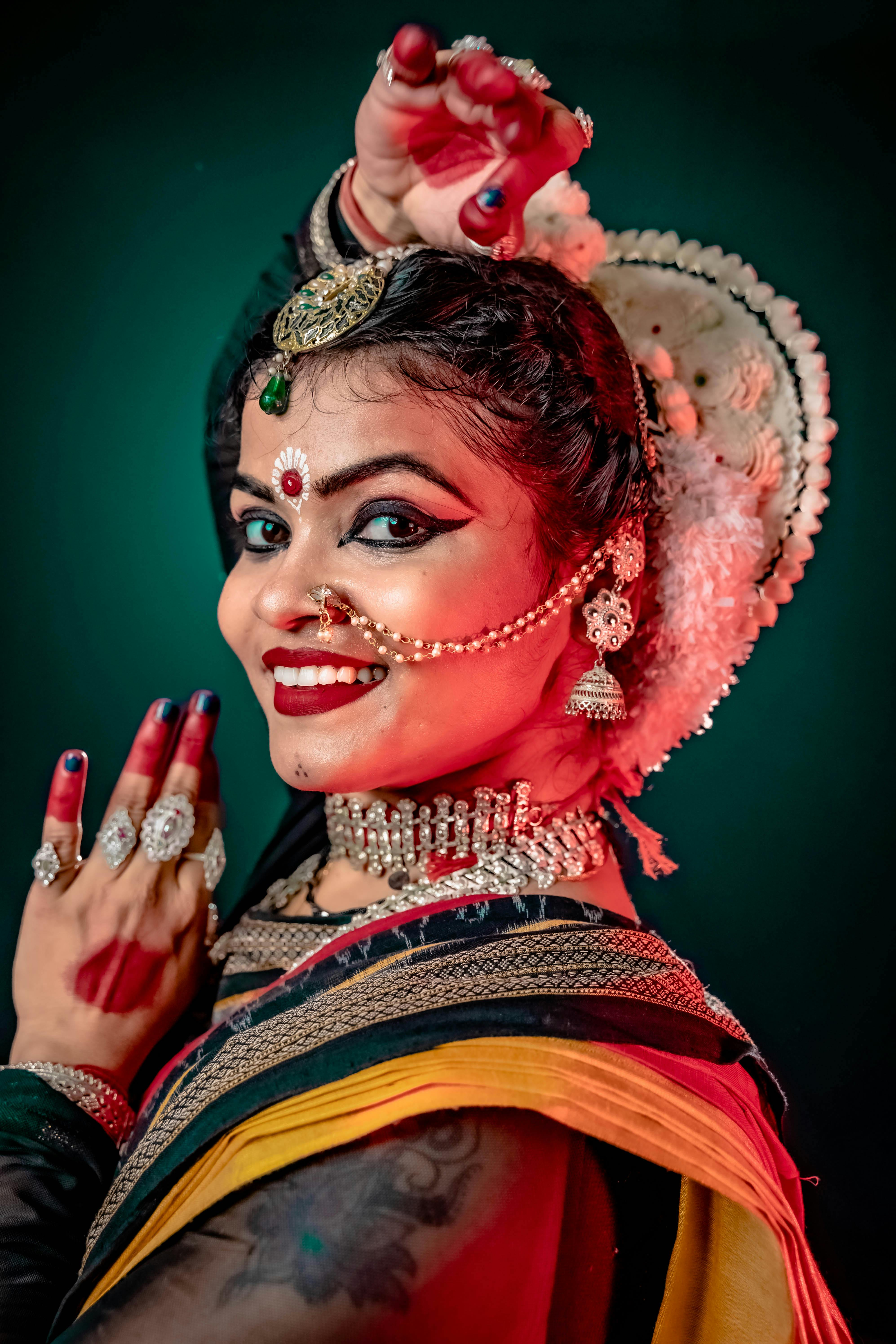 Woman in traditional indian wedding dress free stock photo