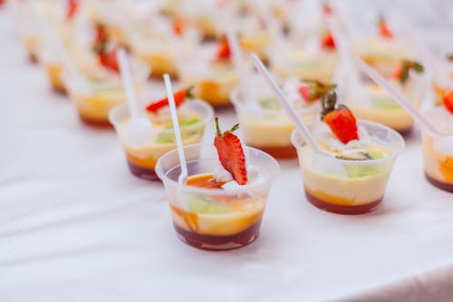 Dessert in Cups with Plastic Spoons 