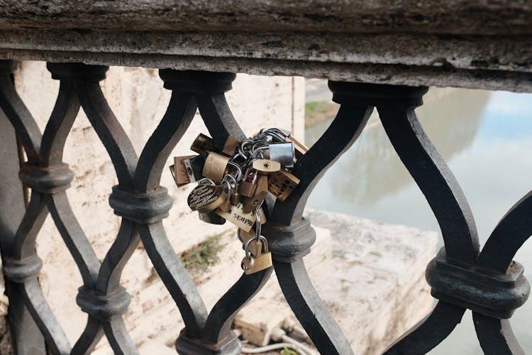 Locks On Bridge Fence