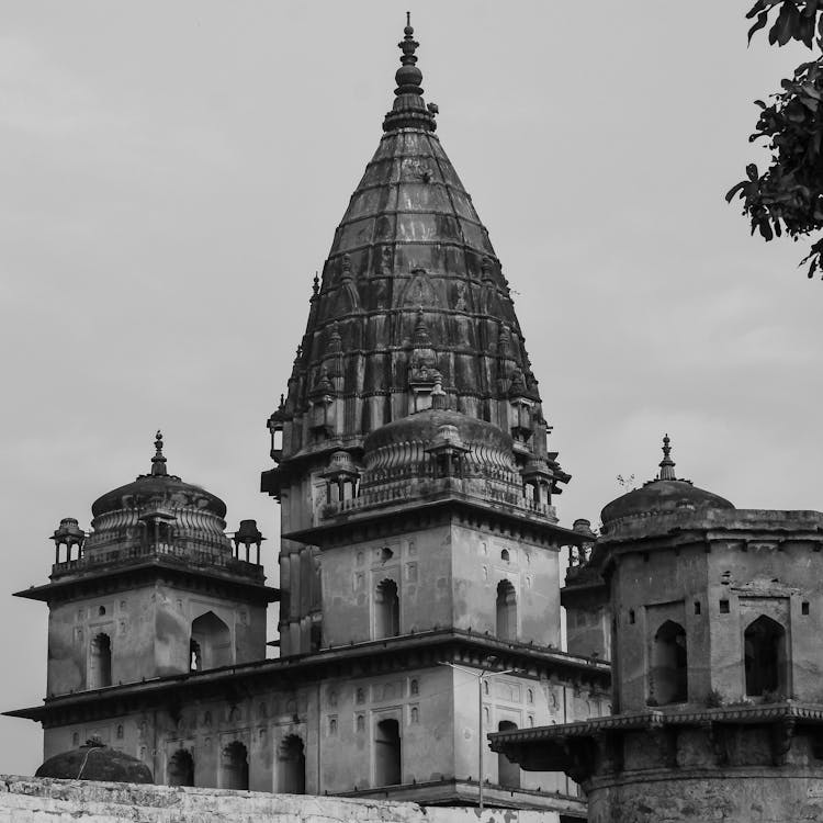 Gothic Building With Tower On Sky Background