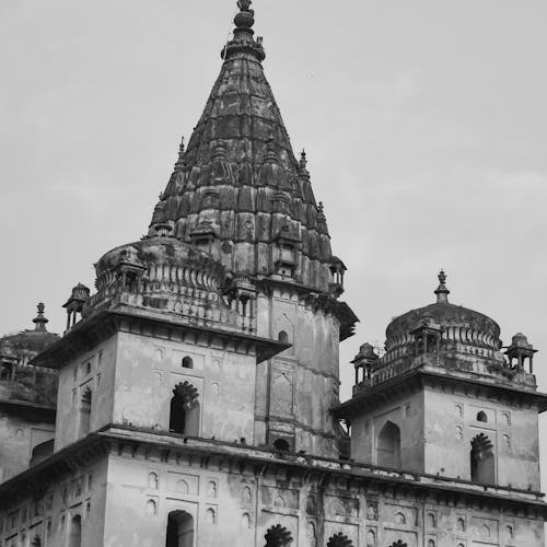 Grayscale Photo of a Concrete Building