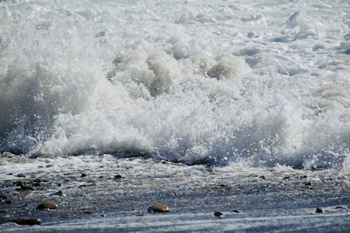 Sea Waves Crashing on the Shore