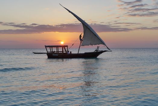 Sunset dhow cruise with grilled seafood — Zanzibar
