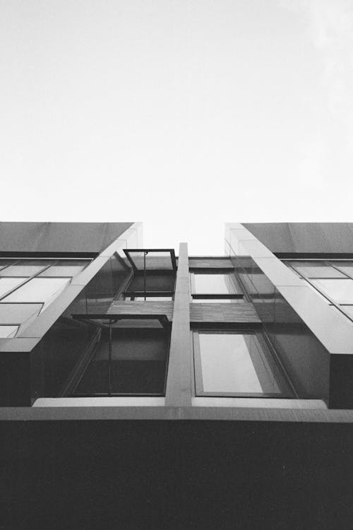 Ingyenes stockfotó ablakok, alacsony szögű fényképezés, egyszínű témában