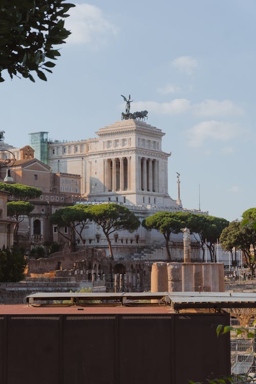 Victor Emmanuel II National Monument from the Ruins of Porta Fontinalis and Temple of Venus Genetrix in Rome