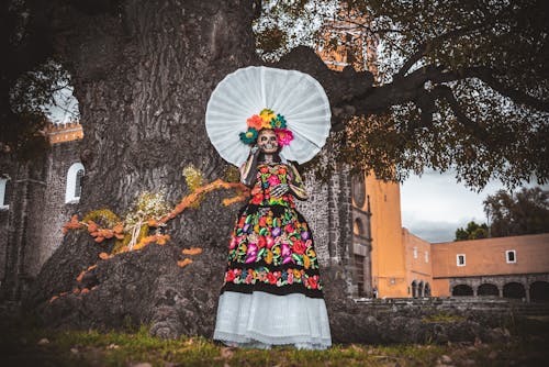 Woman Wearing Costume Standing near a Tree