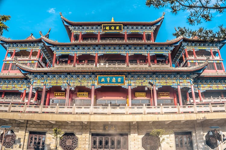 Facade Of A Building With Pagoda Roof