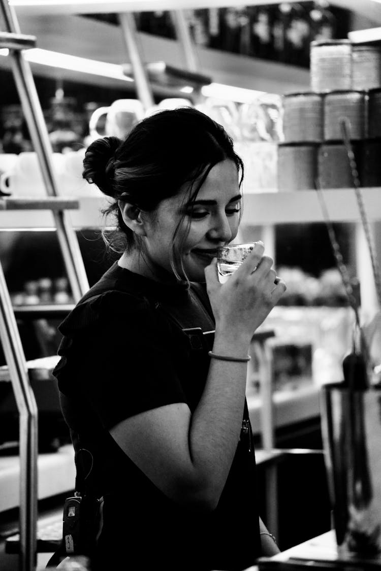 A Woman Drinking Water 