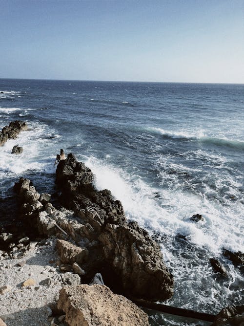 çarpmak, deniz, dikey atış içeren Ücretsiz stok fotoğraf