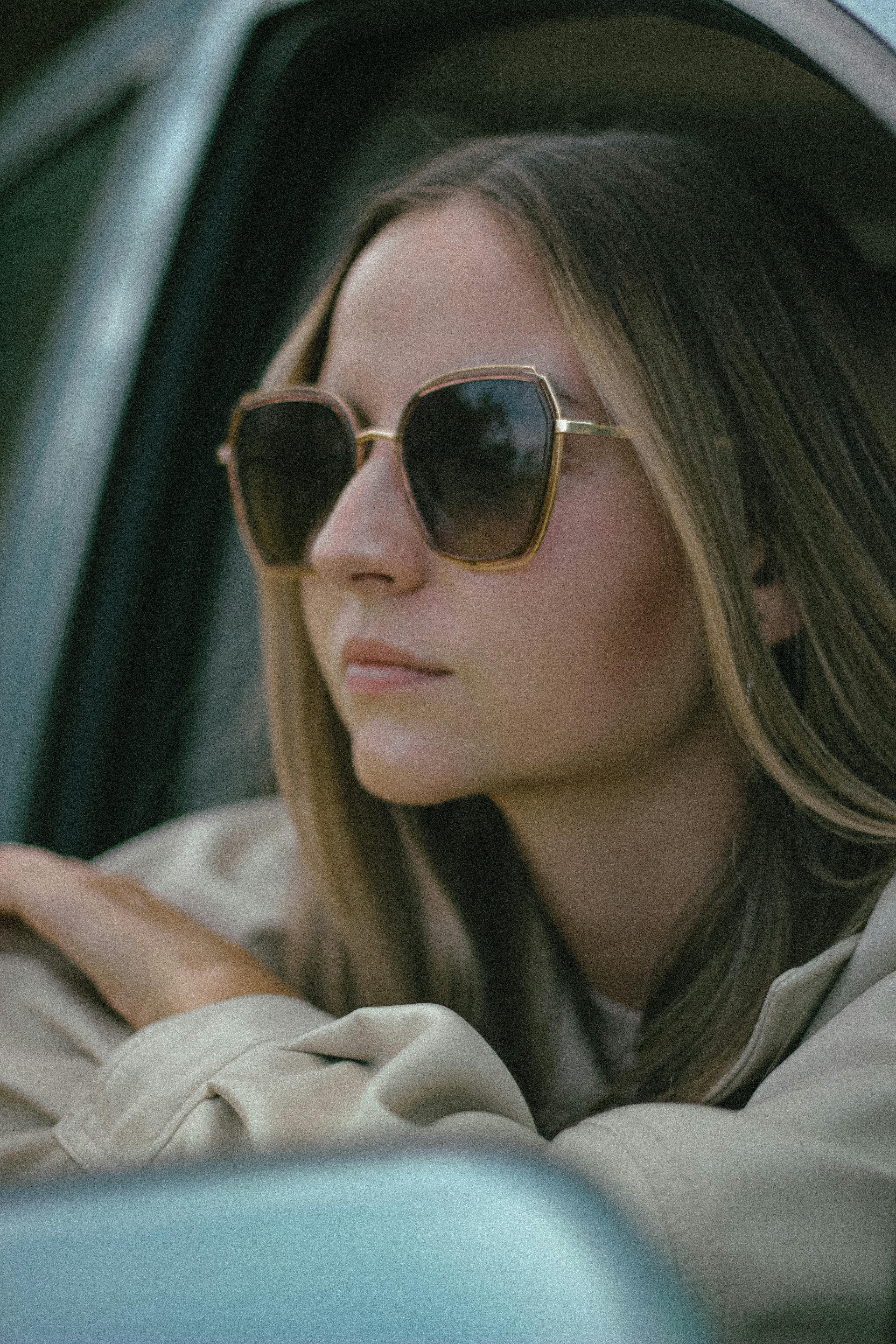 a woman wearing sunglasses