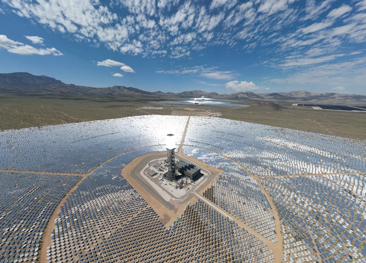 An Aerial Shot Of The Ivanpah Solar Electric Generating System In San Bernardino County