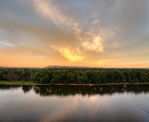 Ilmainen kuvapankkikuva tunnisteilla auringonlasku, järvi, joki