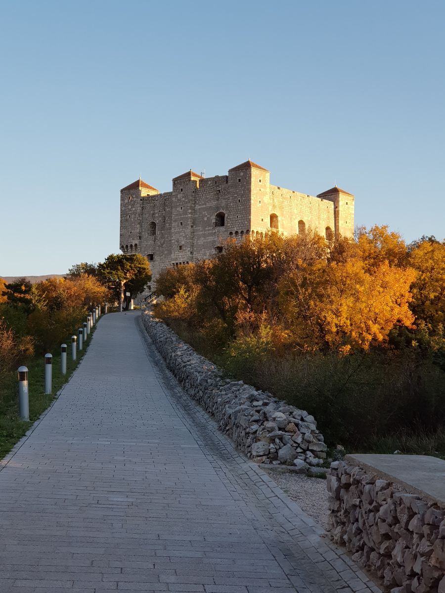 Medieval castle at sunset