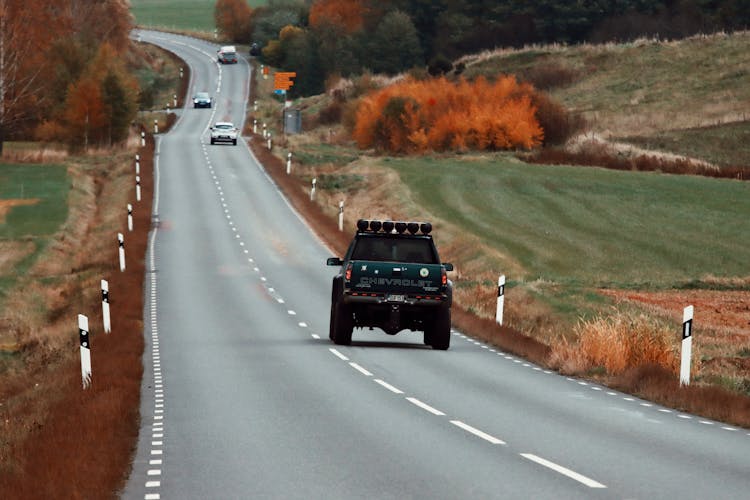 Photo Of Chevrolet Pick Up Truck On Road