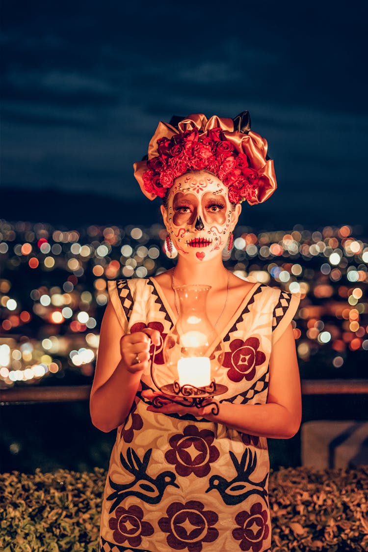 Woman Celebrating Day Of The Dead