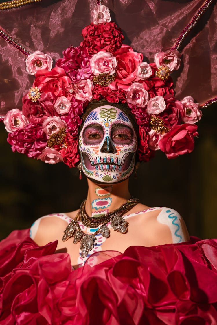 Woman Celebrating Day Of The Dead